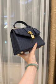 New Collection 2026 Louis Vuitton N83604 Mini Wind Rose In Black Ostrich Leather 19x15x9cm - 6