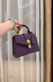 New Collection 2026 Louis Vuitton N83604 Mini Wind Rose In Dark Purple Ostrich Leather 19x15x9cm - 6