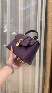 New Collection 2026 Louis Vuitton N83604 Mini Wind Rose In Dark Purple Ostrich Leather 19x15x9cm - 3