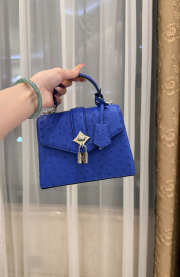 New Collection 2026 Louis Vuitton N83604 Mini Wind Rose In Dark Blue Ostrich Leather 19x15x9cm - 6
