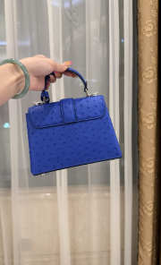 New Collection 2026 Louis Vuitton N83604 Mini Wind Rose In Dark Blue Ostrich Leather 19x15x9cm - 5
