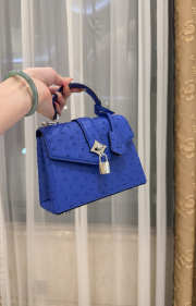 New Collection 2026 Louis Vuitton N83604 Mini Wind Rose In Dark Blue Ostrich Leather 19x15x9cm - 4