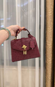 New Collection 2026 Louis Vuitton N83604 Mini Wind Rose In Burgundy Ostrich Leather 19x15x9cm - 5