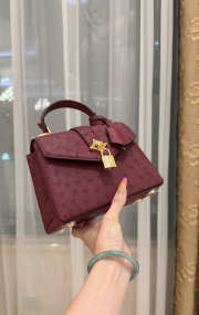 New Collection 2026 Louis Vuitton N83604 Mini Wind Rose In Burgundy Ostrich Leather 19x15x9cm - 4