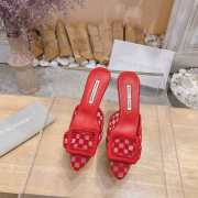 Uubags Manolo Blahnik Maysale Check Buckle Mules In Red 7cm - 6