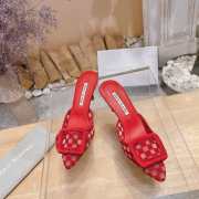 Uubags Manolo Blahnik Maysale Check Buckle Mules In Red 7cm - 2