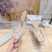 Uubags Manolo Blahnik Maysale Check Buckle Mules In Beige 7cm - 4