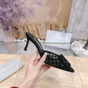 Uubags Manolo Blahnik Maysale Check Buckle Mules In Black 7cm - 6