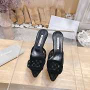 Uubags Manolo Blahnik Maysale Check Buckle Mules In Black 7cm - 5