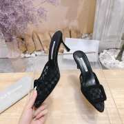 Uubags Manolo Blahnik Maysale Check Buckle Mules In Black 7cm - 4