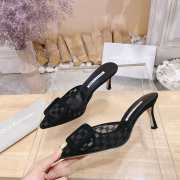 Uubags Manolo Blahnik Maysale Check Buckle Mules In Black 7cm - 3