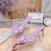 Uubags Manolo Blahnik Maysale Check Buckle Mules In Purple 7cm - 5