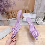 Uubags Manolo Blahnik Maysale Check Buckle Mules In Purple 7cm - 4