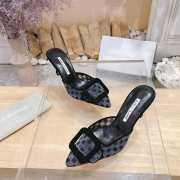 Uubags Manolo Blahnik Maysale Check Buckle Mules 7cm - 3