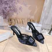 Uubags Manolo Blahnik Maysale Check Buckle Mules 7cm - 2