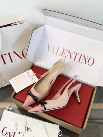 Uubags Valentino Bepointy Slingback Pump In Candy Rose Patent Leather And Kidskin 8cm