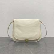 Uubags Celine Soft Triomphe Besace In Supple Shiny Lambskin White Cotton 34x25x13cm - 1