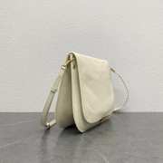 Uubags Celine Soft Triomphe Besace In Supple Shiny Lambskin White Cotton 34x25x13cm - 6