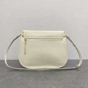 Uubags Celine Soft Triomphe Besace In Supple Shiny Lambskin White Cotton 34x25x13cm - 3