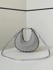 Uubags Fendi Small Fendigraphy Silver Crystals Charm Bag 20x7x13cm - 6