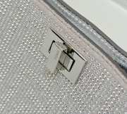 Uubags Fendi Peekaboo ISeeU mini silver leather bag with crystal FF motif 20x11x15cm - 4