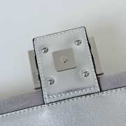 Uubags Fendi Baguette medium silver suede bag with FF in crystals and studs 27x6x15cm  - 5