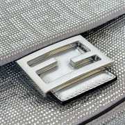 Uubags Fendi Baguette medium silver suede bag with FF in crystals and studs 27x6x15cm  - 2