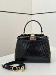 Uubags Fendi mini Peekaboo black python bag 23x12x19cm - 1