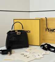 Uubags Fendi mini Peekaboo black python bag 23x12x19cm - 4
