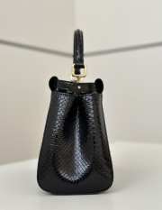 Uubags Fendi mini Peekaboo black python bag 23x12x19cm - 6