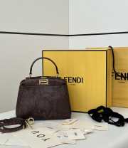 Uubags Fendi mini Peekaboo dark brown python leather bag 23x12x19cm - 1
