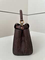 Uubags Fendi mini Peekaboo dark brown python leather bag 23x12x19cm - 6