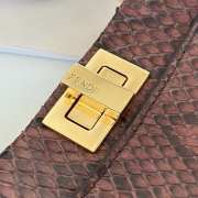 Uubags Fendi mini Peekaboo dark brown python leather bag 23x12x19cm - 5
