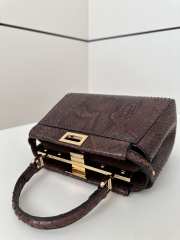 Uubags Fendi mini Peekaboo dark brown python leather bag 23x12x19cm - 3