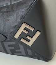 Uubags Squared FF Fendi Lui large black leather and black FF nylon bag 38x13x27cm - 3
