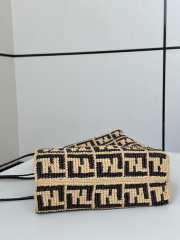 Uubags Fendi Roll large brown FF raffia crochet shopper 35x19.5x32cm - 6