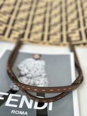 Uubags Fendi Roll large brown FF raffia crochet shopper 35x19.5x32cm - 4