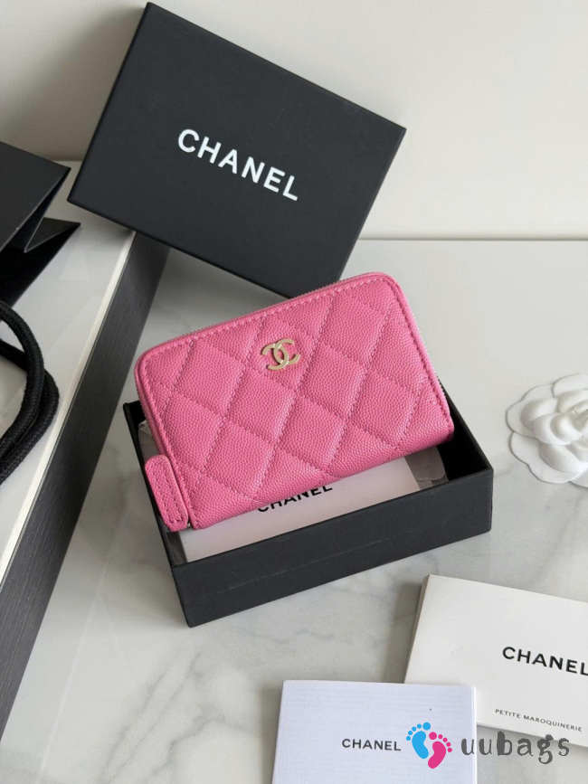 Uubags Chanel Coin Purse Pink Caviar Gold Hardware 25C 12x8x2cm - 1