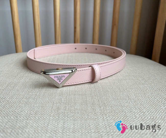 Uubags Prada light pink belt with silver hardware 2cm - 1