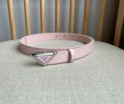 Uubags Prada light pink belt with silver hardware 2cm - 1