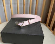 Uubags Prada light pink belt with silver hardware 2cm - 6