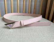 Uubags Prada light pink belt with silver hardware 2cm - 4