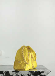 Uubags Chanel 25 mini handbag calfskin with grain effect & gold metallic in yellow 20x22x12.5cm - 6
