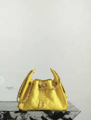 Uubags Chanel 25 mini handbag calfskin with grain effect & gold metallic in yellow 20x22x12.5cm - 5
