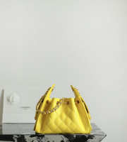 Uubags Chanel 25 mini handbag calfskin with grain effect & gold metallic in yellow 20x22x12.5cm - 4