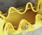 Uubags Chanel 25 mini handbag calfskin with grain effect & gold metallic in yellow 20x22x12.5cm - 3