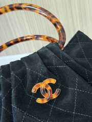 Uubags Chanel mini pouch in black suede with gold metal 12x5x9cm - 2