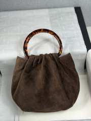 Uubags Chanel mini pouch in brown suede with gold metal 12x5x9cm - 4