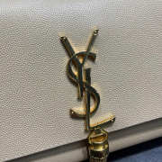 Uubags YSL Kate Small Tassel Bag In Grain De Poudre Embossed Leather Beige 24x14.5x5cm - 6
