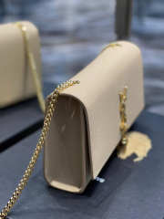 Uubags YSL Kate Small Tassel Bag In Grain De Poudre Embossed Leather Beige 24x14.5x5cm - 5
